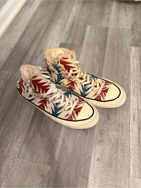 Red and Blue Patterned Converse Chuck 70s